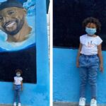 La hija de El Dany visita mural dedicado a su padre en La Habana