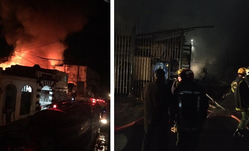 Fuerte incendio en el municipio Diez de Octubre