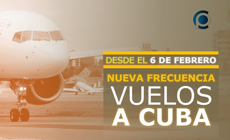 Nueva frecuencia de los vuelos a Cuba