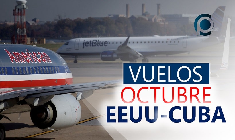 Vuelos entre EEUU y Cuba en octubre