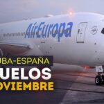 Vuelos entre España y Cuba en noviembre