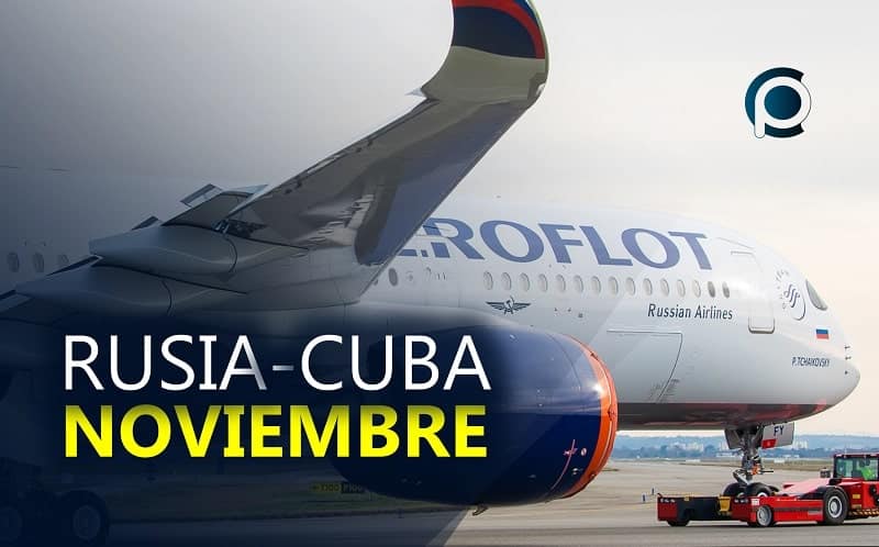 Vuelos entre Rusia y Cuba en noviembre