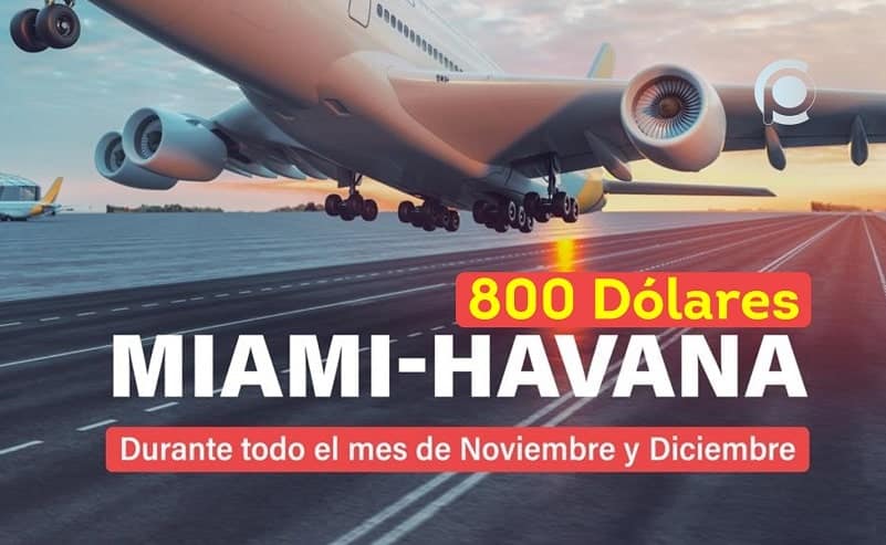 Venta de vuelos Miami–Habana rondan los 800 dólares