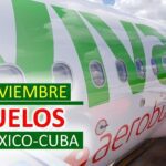 Vuelos entre México y Cuba en noviembre