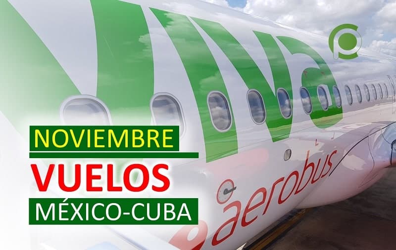 Vuelos entre México y Cuba en noviembre