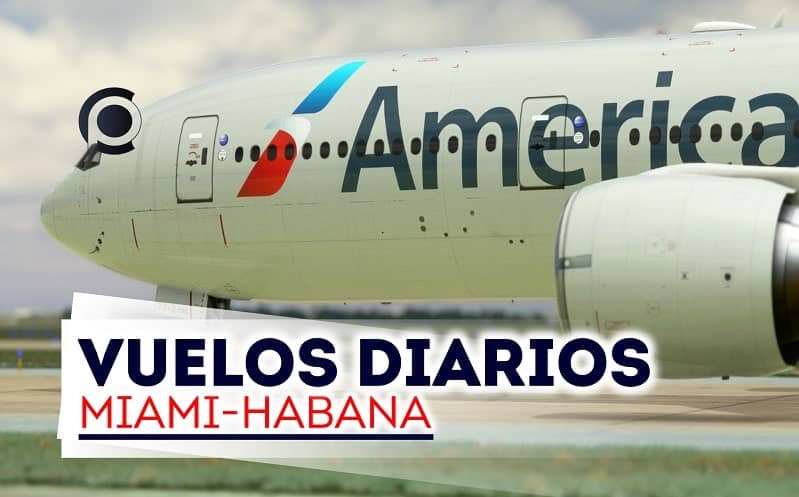 A partir de enero American Airlines tendrá cuatro vuelos diarios EEUU-Cuba