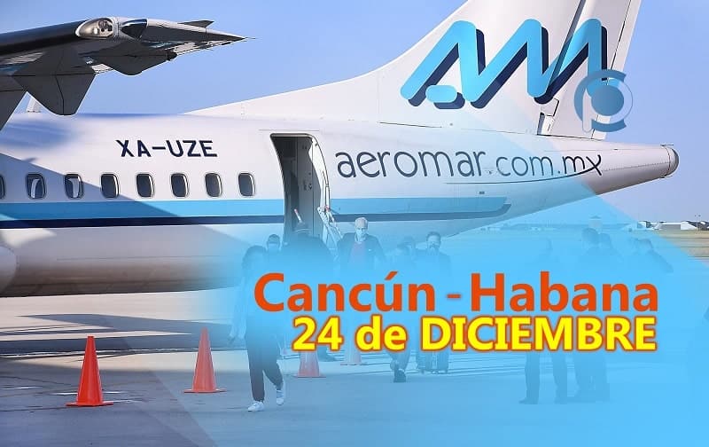 Aeromar anuncia reactivación de ruta directa Cancún-Habana