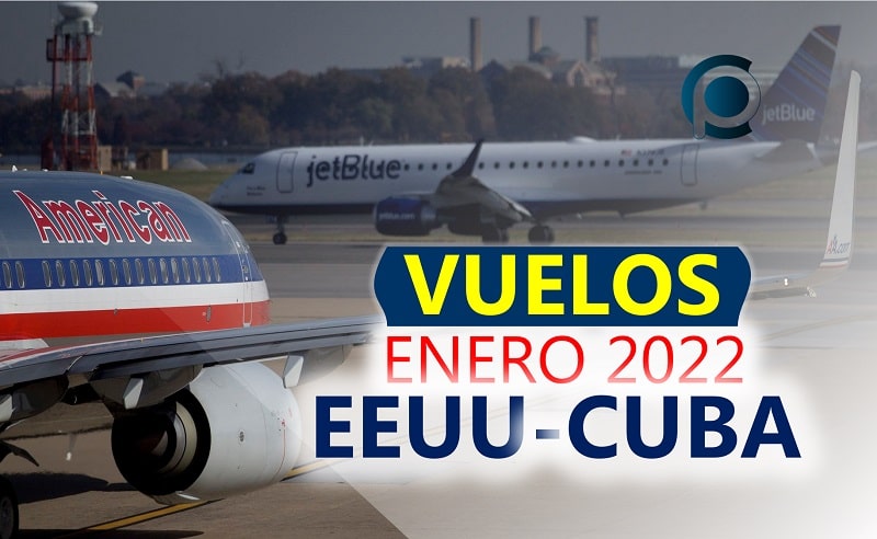 Cronograma de vuelos entre EEUU y Cuba para enero de 2022