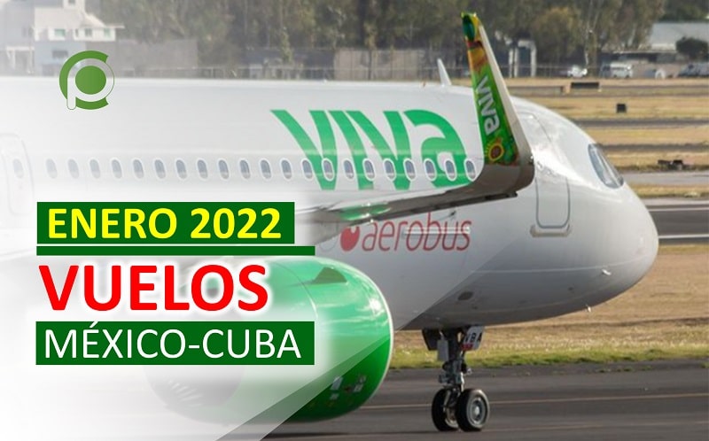 Vuelos entre México y Cuba en enero 2022