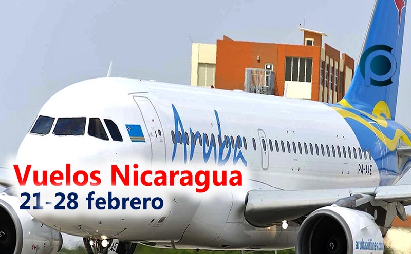 Vuelos confirmados a Nicaragua con Aruba Airlines del 21 al 28 de Febrero