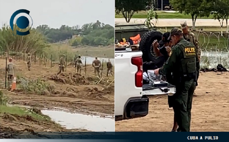 Continúa el cercado del Río Bravo para impedir paso de migrantes cuba a pulso
