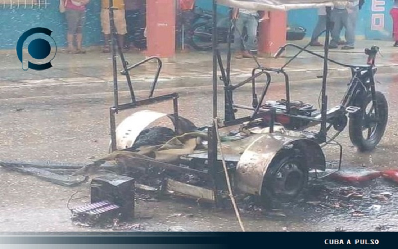 Explota un bicitaxi con 4 balitas de Gas en Cuba