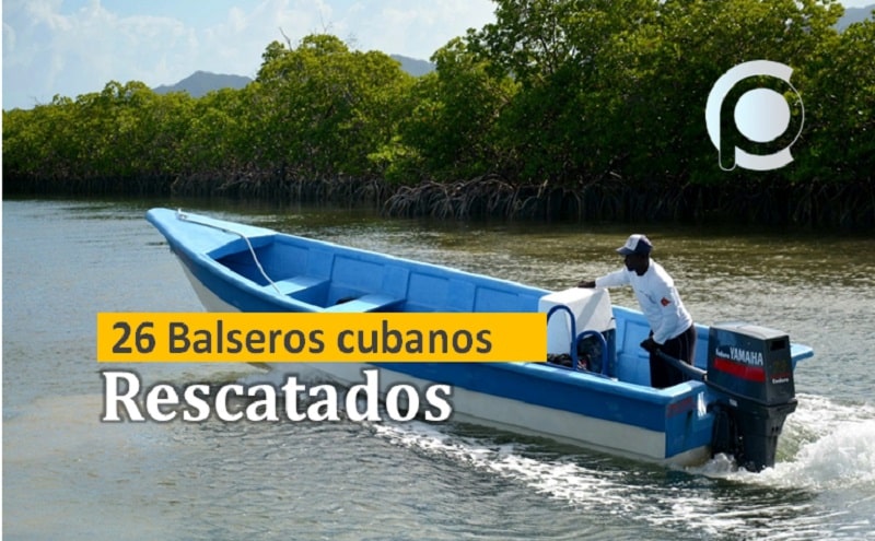 26 balseros cubanos rescatados tras ser abandonados por traficantes