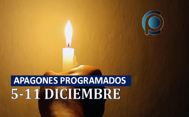 APAGONES PROGRAMADOS DEL 5 AL 11 DICIEMBRE