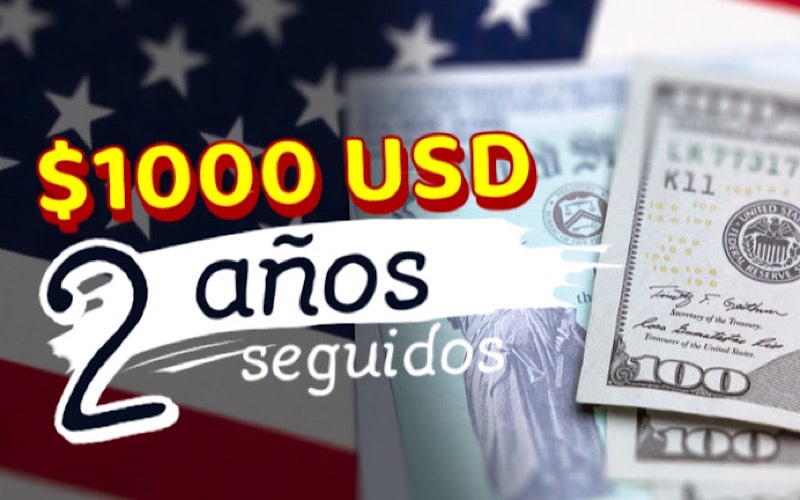 Cheque mensual de 1000 dólares durante dos años en Estados Unidos