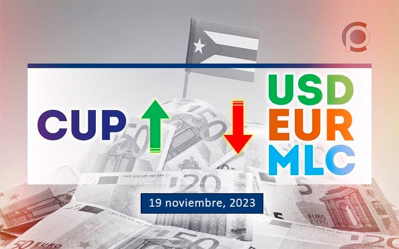 COTIZACIÓN Dólar-Euro-MLC en Cuba hoy 19 de noviembre de 2023 en el mercado informal de divisas