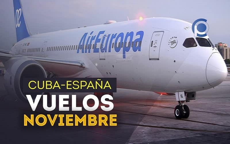 Cronograma de vuelos comerciales entre España y Cuba en noviembre de 2023