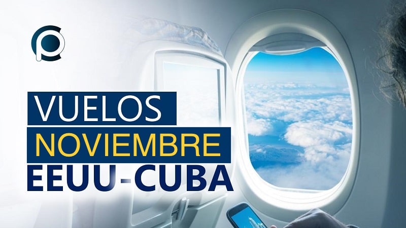 Programación de vuelos comerciales entre Estados Unidos y Cuba en noviembre de 2023
