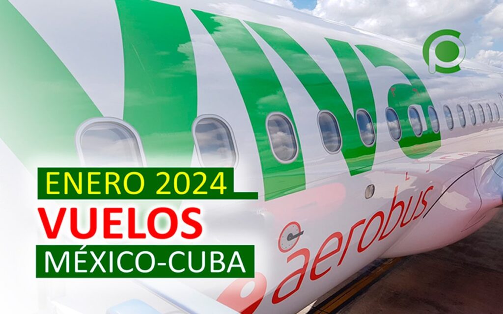 Vuelos comerciales entre Cuba y México en enero de 2024