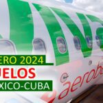 Vuelos comerciales entre Cuba y México en enero de 2024