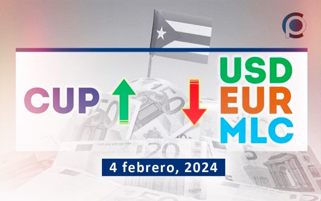 Dólar-Euro-MLC en Cuba hoy 4 de febrero de 2024 en el mercado informal de divisas
