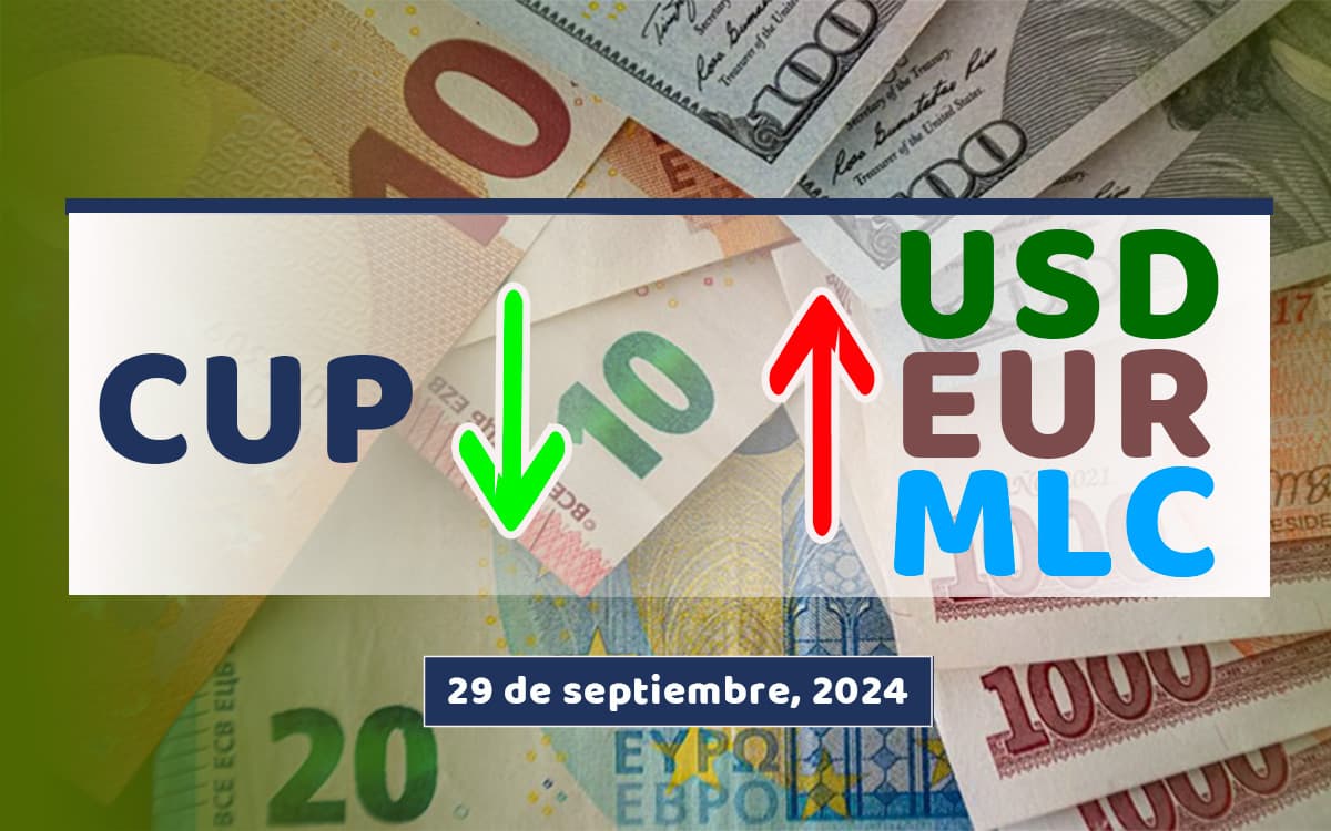 Dólar, Euro, MLC en Cuba hoy 29 de septiembre