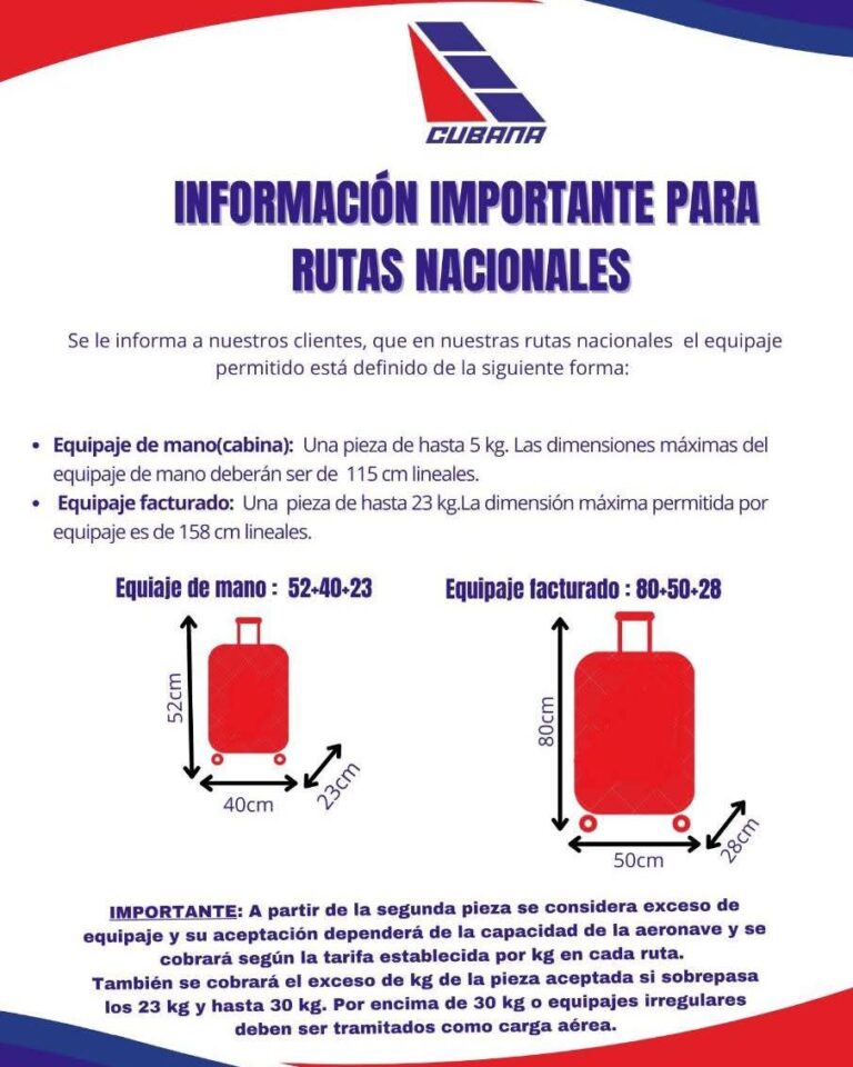Equipaje Cubana Aviación